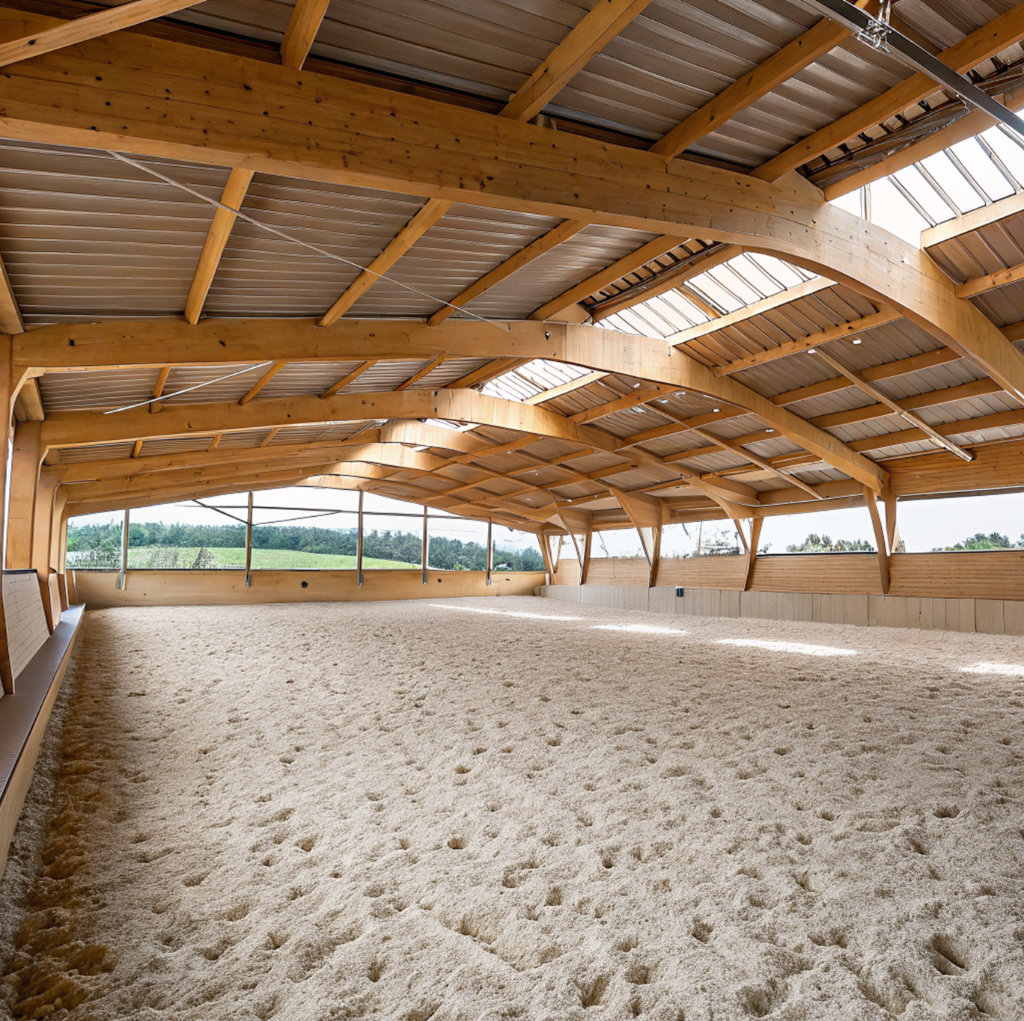 Strutture in legno per tetti di capannoni e magazzini